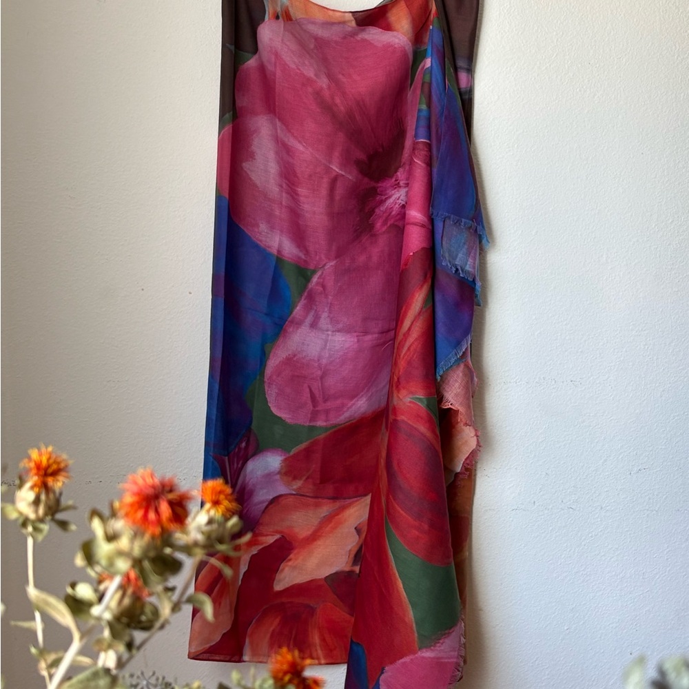 NEW W/ TAGS Ted Baker Orange and Purple Long Scarf